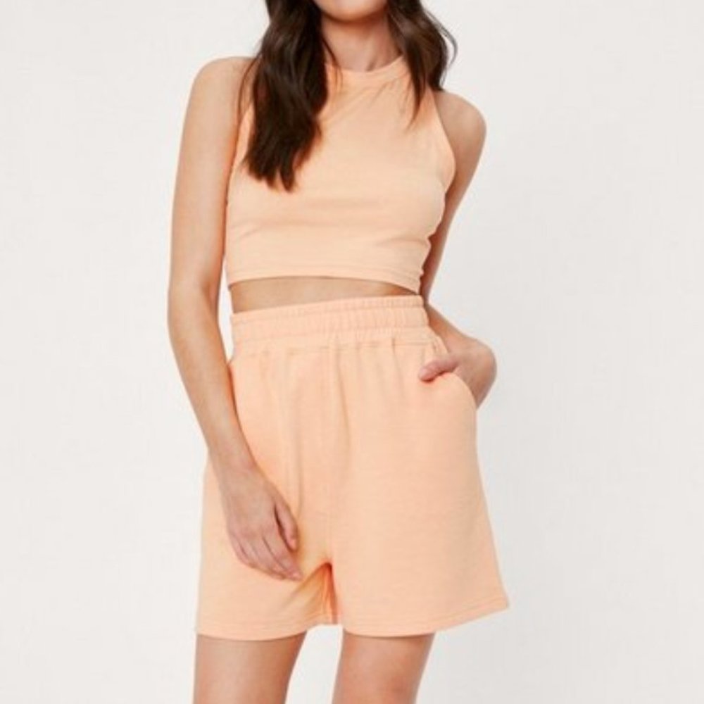 Racerback Top and Longline Sweat Shorts Set